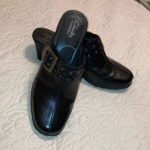 Clarks Bendables Heels Leather Shoes Size 9.5